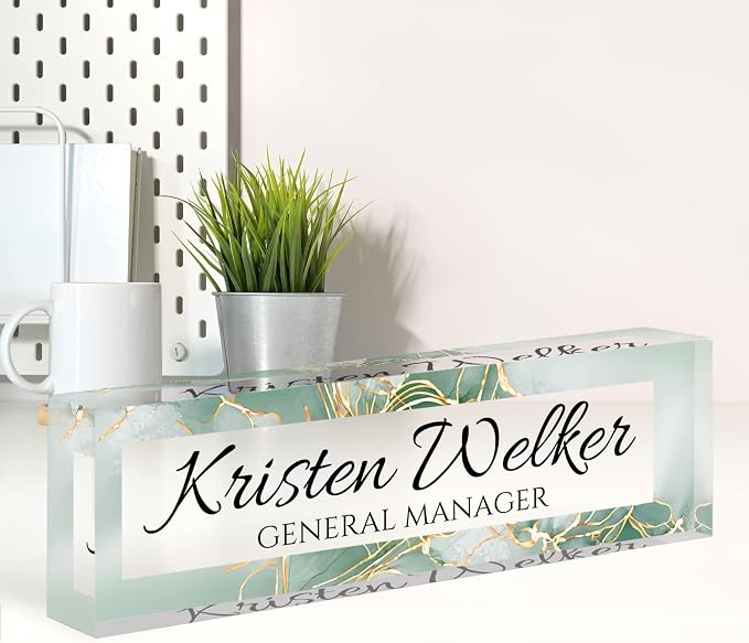 Name Plate for Desk, Desk Name Plate Personalized, Office Decor for Women Men by Spricoz