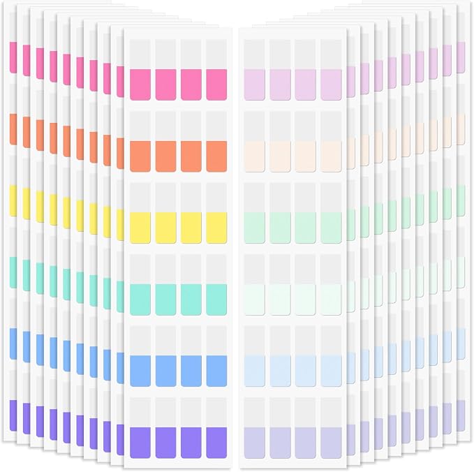 Imeepa 480 PCS Sticky Index Tabs, 12 Colors Page Markers | Writable & by Imeepa