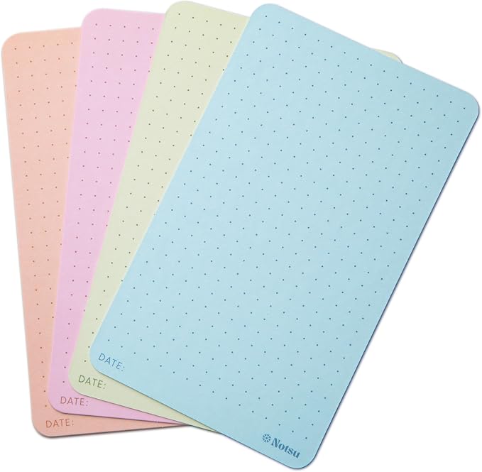 Notsu Dotted Colored Note Cards 3x5 inch, 40 ct | Bullet Dot Grid Vertical by Notsu