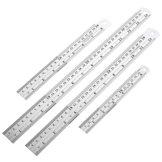 Metal Rulers, Steel Rulers Pack of 4, 14-inch Stainless Steel Ruler by ALLWIN
