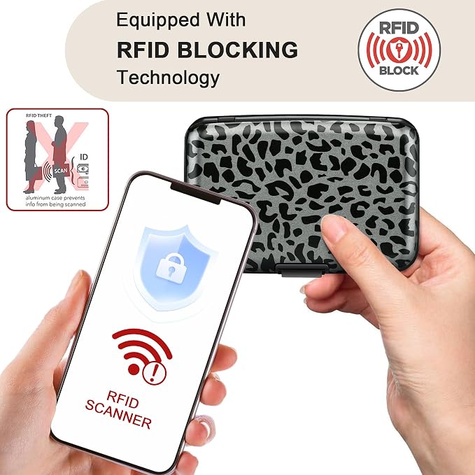 ELFISH Mini RFID Aluminum Wallet Credit Cards Holder Business Card Case Metal - Image 2