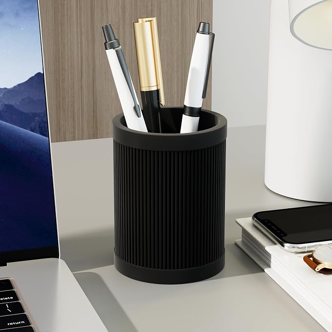 HighHerz Aesthetic Pen Holder For Desk, Modern Silicone Pencil Holder, Stylish - Image 3