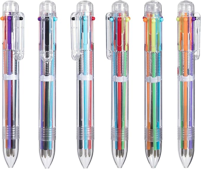 favide 22 Pack 0.5mm 6-in-1 Multicolor Ballpoint Pen, 6-Color Retractable by favide