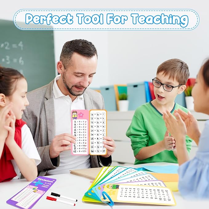 1-12 Division Flash Cards, Large Math Table Flashcards, Including 15 Cards - Image 6