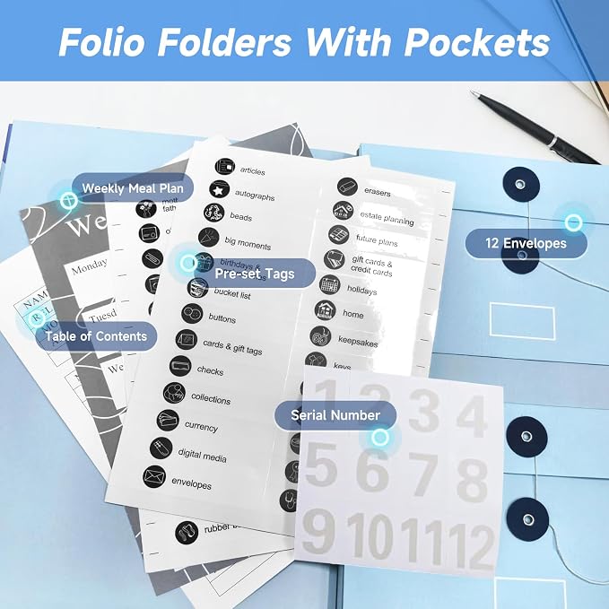 Folio Document Organizer with Labels-Important Document Organizer, Important - Image 7