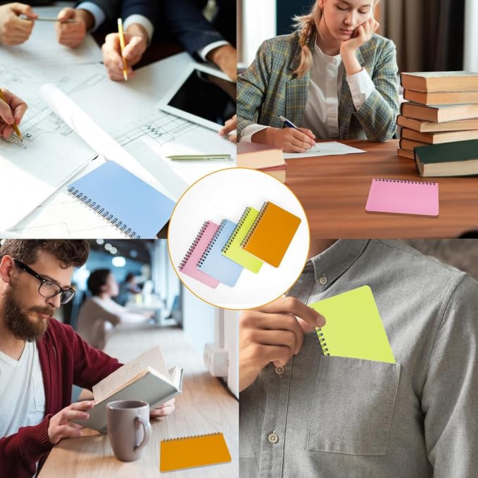 4Pack Small Spiral Notebook 4.2"x 6.1" Pocket Notepad | small notebook is easy - Image 5