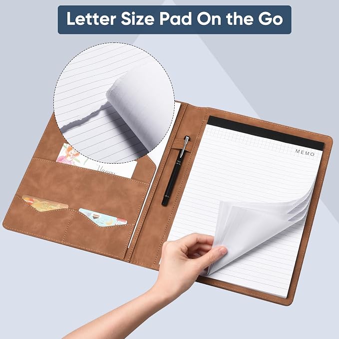 Pacific Mailer Padfolio Portfolio Leather Binder, Interview Legal Document - Image 4
