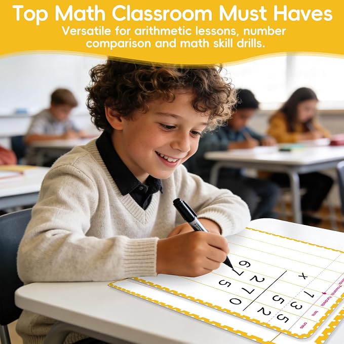 10 Packs Division Whiteboards, Dual-Sided Erasable Design - Image 6