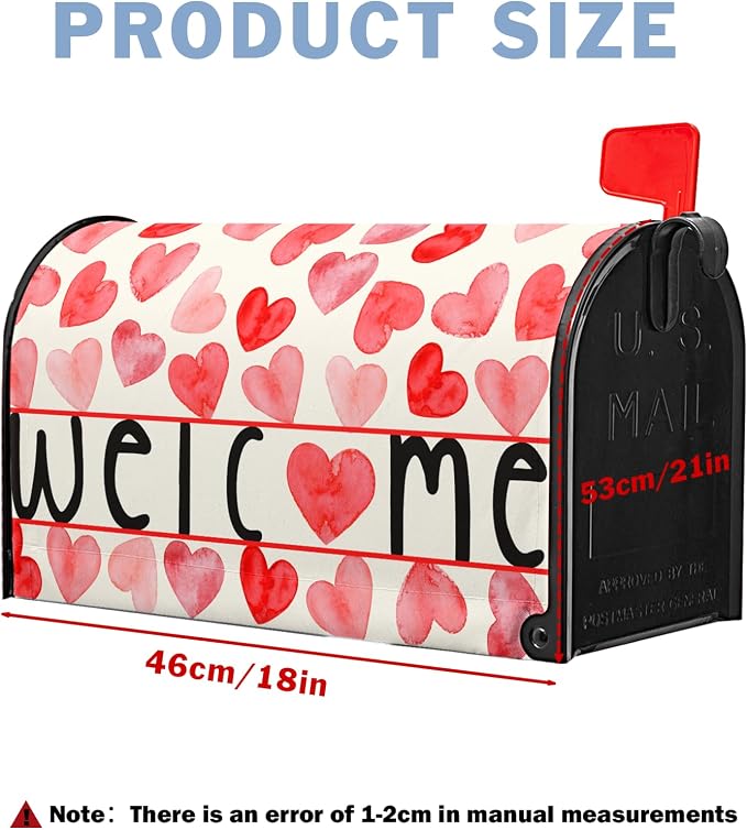 Welcome Valentines Mailbox Cover Magnetic Standard Size 21 x 18 Inch Valentine - Image 5