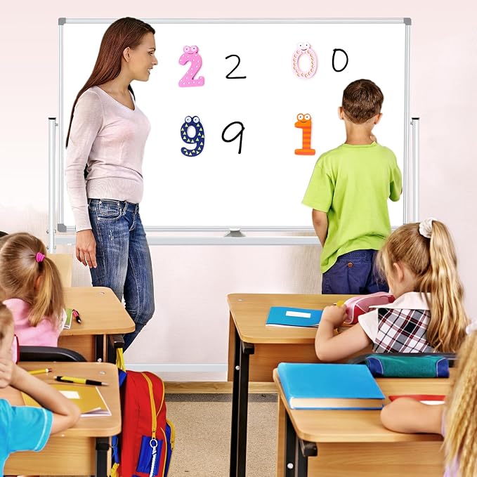 BSTPCOO Double-Sided Mobile Whiteboard 48 x 36, Rolling Magnetic Board - Image 7