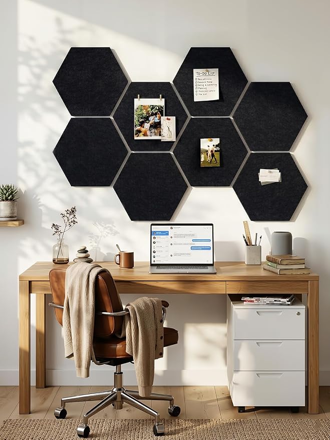 8 Pack Hexagon Felt Bulletin Board Tiles - Image 8