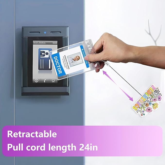 Cute Pediatrics Badge Reel Retractable, Elegant Floral Pediatric Nurse Badge ID - Image 5