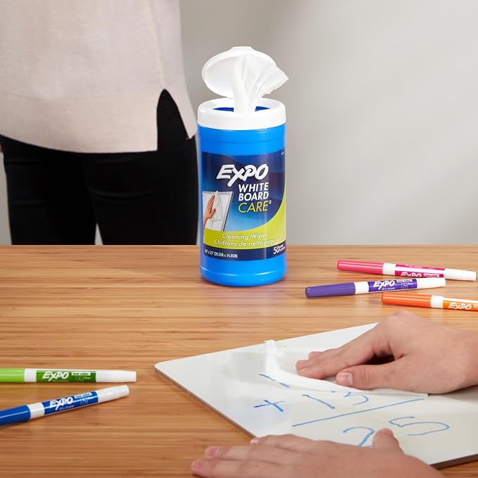 EXPO Whiteboard Care Dry Erase Wipes, Classroom Supplies - Image 2