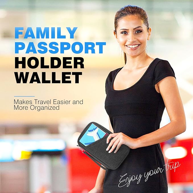 Passport Holder Family RFID Travel Document Organizer - Image 7