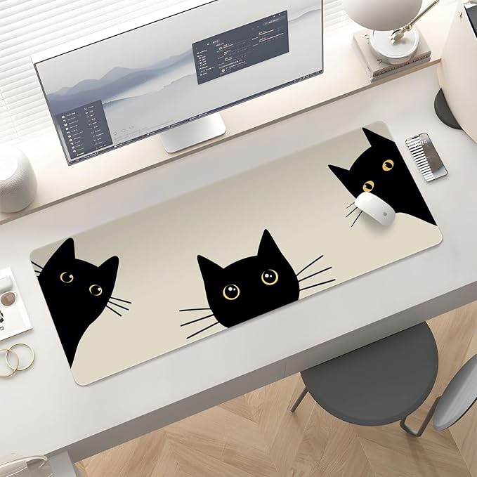 Mousepad Desk Mat Gaming Large Keyboard Cute Office Desktop Computer Laptop Cat - Image 5