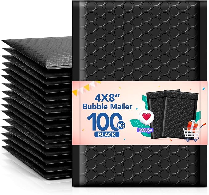 GSSSUSA Bubble Mailers 4x8 Inch 100 Pack Padded Envelopes Usable Size 4x7 Inch by GSSUSA