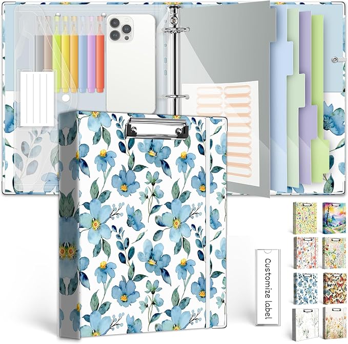 3 Ring 1 Inch Binder Organizer, KLLVE Three Ring Binders by KLLVE