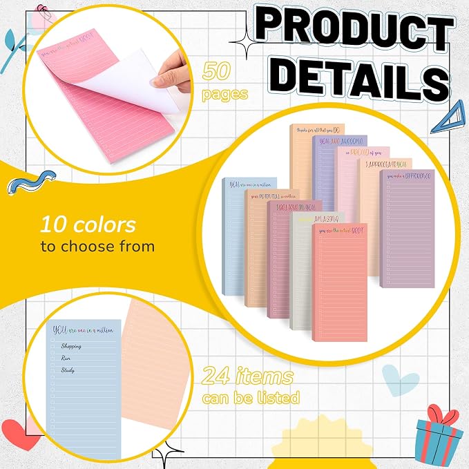 Censen 10 Pack 500 Sheets to Do List Notes Daily Checklist Notepad - Image 3