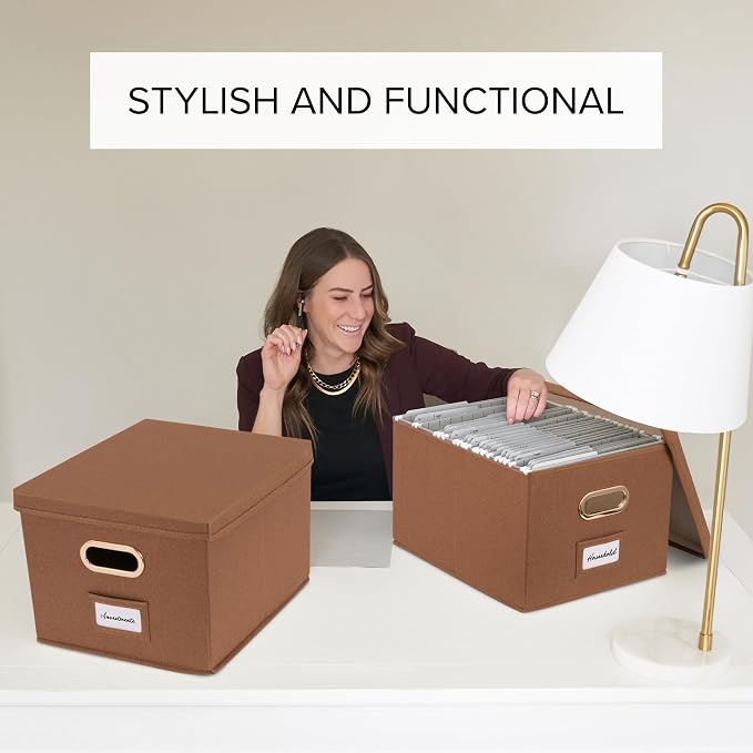 Decorative File Organizer Box Set of 2 - Image 2
