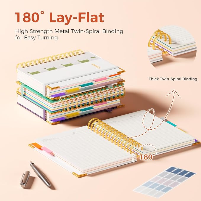 XYark A5 Hardcover Spiral Notebook, 6.3"x8.5" College Ruled Notebooks - Image 3