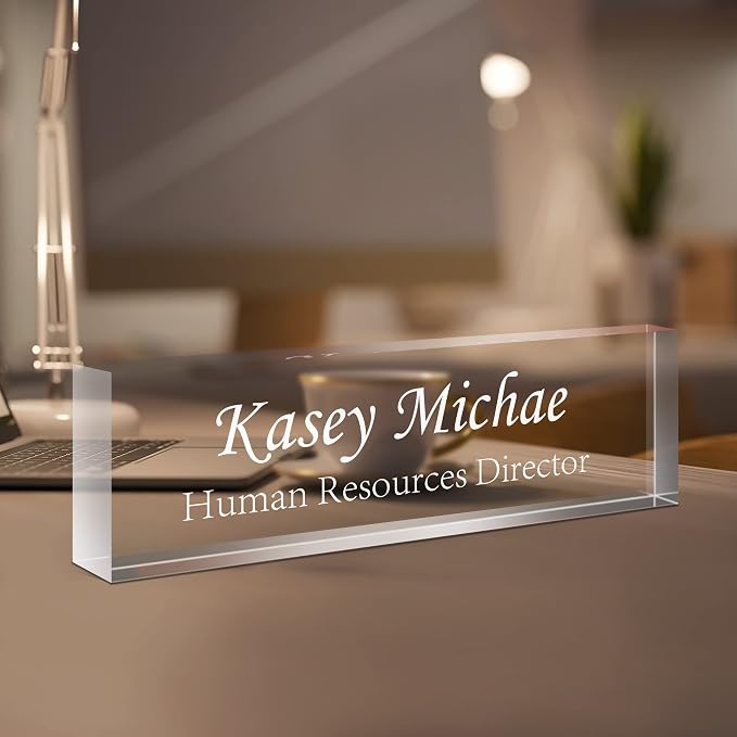 Gowelly Office Engraved Acrylic Name Plate by Gowelly