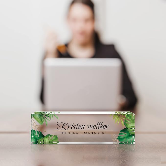 Desk Name Plate Personalized, Premium Clear Acrylic Desk Name Plate, - Image 3