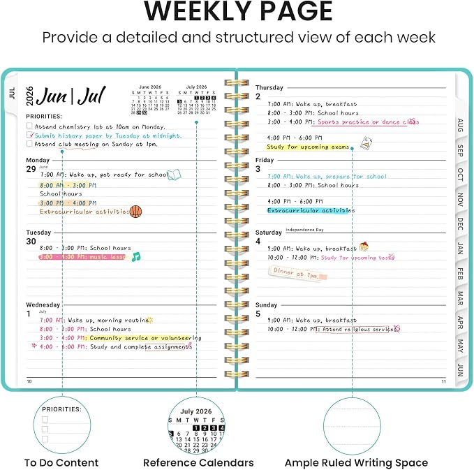 Planner 2026-2027 for Women & Men, Academic Monthly and Weekly Calendar Planner - Image 3