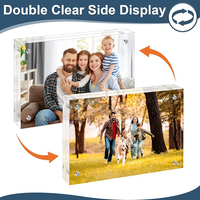 XINANDE 5x7 Acrylic Picture Frames 1 Pack, 10+10MM Premium Acrylic Photo Frame - Image 2