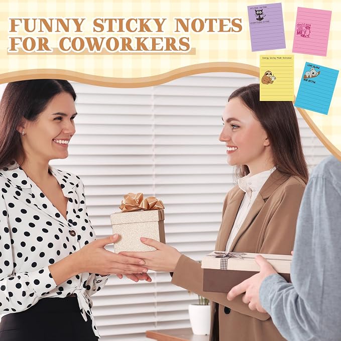 12 Pcs Funny Sticky Notes for Work 4x3 Inches Sarcastic Self Adhesive Notepads - Image 4