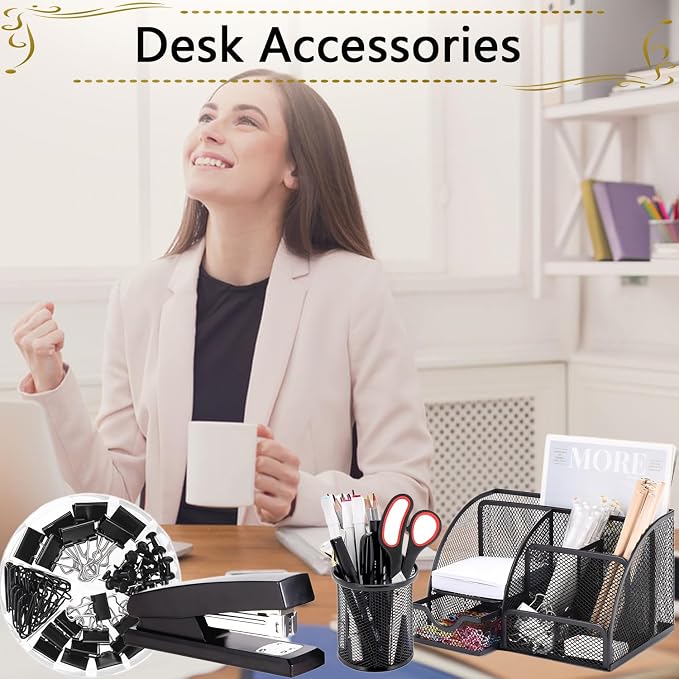 Office Supplies, Desk Accessories, Stapler and Tape Dispenser Set, 1000 Staples - Image 8