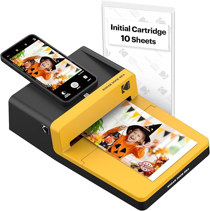 KODAK Dock ERA Plus 4PASS Instant Photo Printer (4x6) (Printer + 10 Sheets)-DeskLoop Office