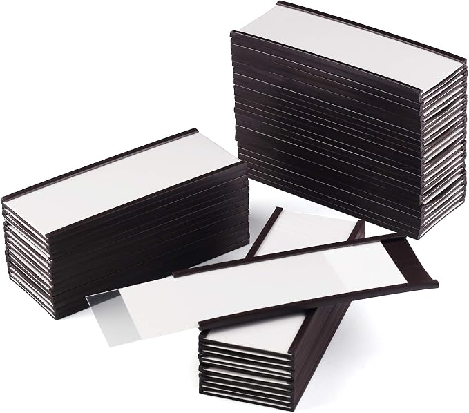 LLPT Magnetic Label Holder 4" x 2" 50 Packs C Channel 300g White Paper Cards by LLPT-AllAboutAdhesiveTapes