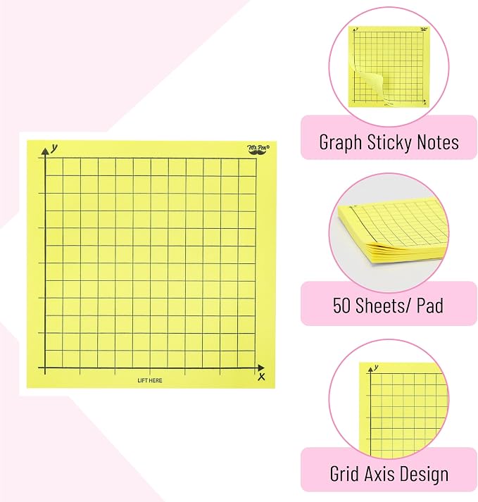 Mr. Pen- Graph Sticky Notes, 3x3 Inch, 6 Pads, 50 Sheets/Pad, 300 Sheets | 6 - Image 3