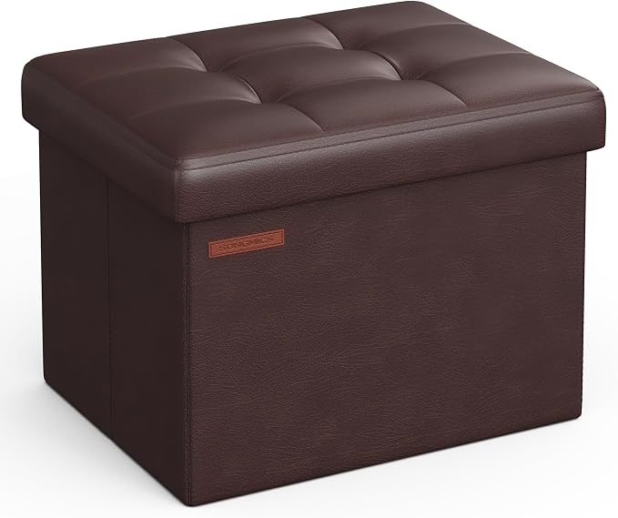 SONGMICS Small Folding Storage Ottoman, Foot Rest Stool, Cube Footrest by Unknown