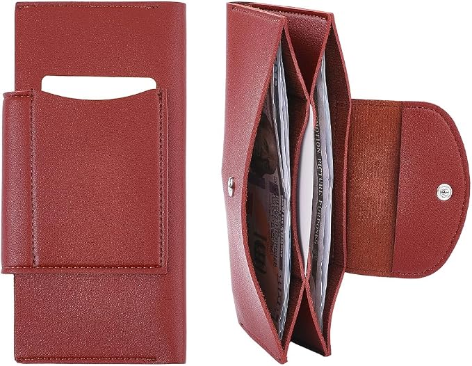Brown PU Leather Cash Wallet Envelope All in One Long Bifold 2 Tier Reusable by QUALITYCALFOVERA