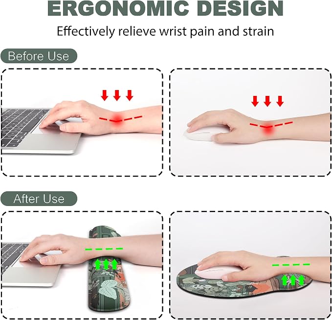 Ergonomic Mouse Pad with Wrist Rest and Keyboard Wrist Rest, Mousepad and Wrist - Image 2