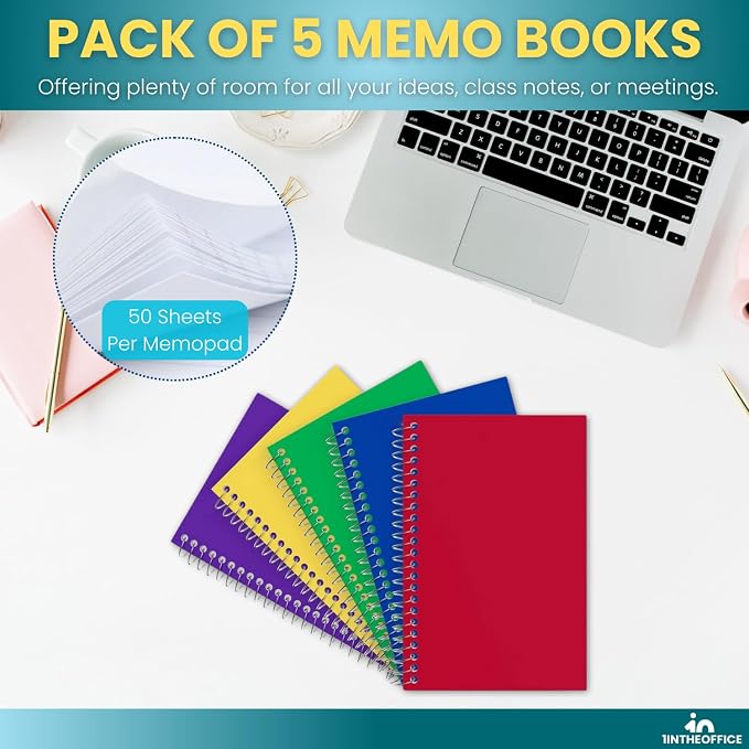 1InTheOffice Notepads 4x6 College Ruled, 50 sheets/pad, 5 pack - Image 6