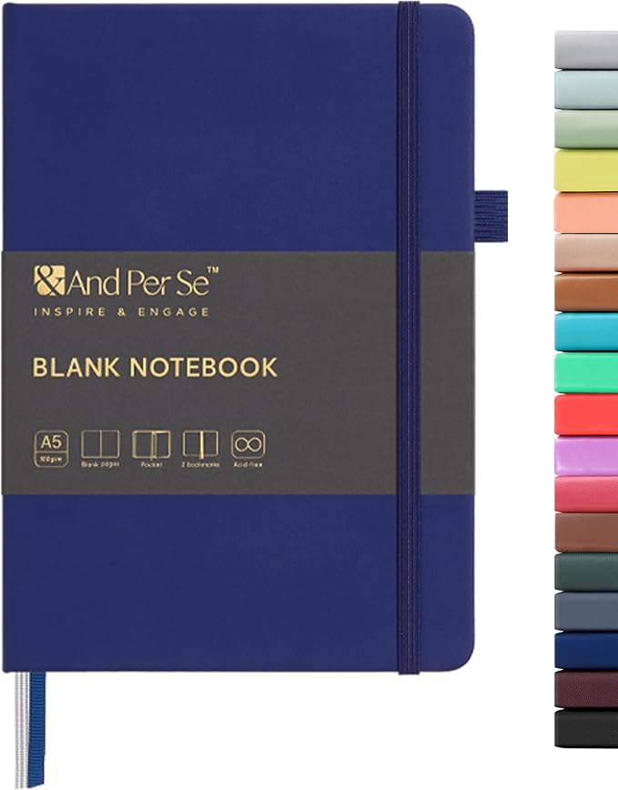 &And Per Se Blank Sketch Notebook, A5 Hardcover, 160 Pages 100gsm Thick Paper by AndPerSe