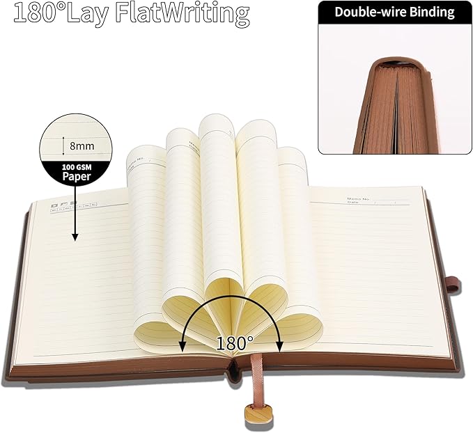 Textured Hardcover Lined Journal for Women Men Magnetic Buckle A5 Leather Journal Notebook with Gift Box 300 Pages 67 lb./100 gsm Paper College Ruled Journaling Notebook for Writing Work School Daily Diary-DeskLoop Office