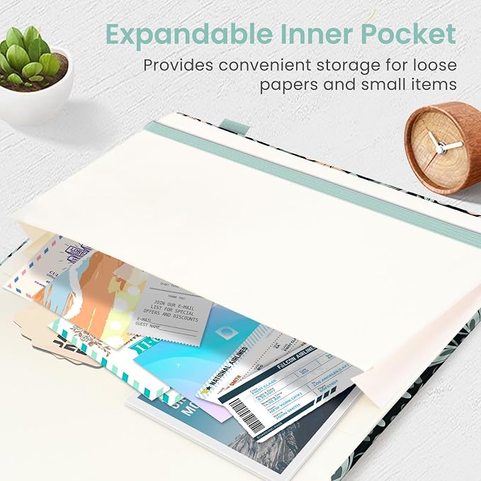 Taja Lined Journal Notebook for Women & Men, Hardcover Leather Journal for - Image 5