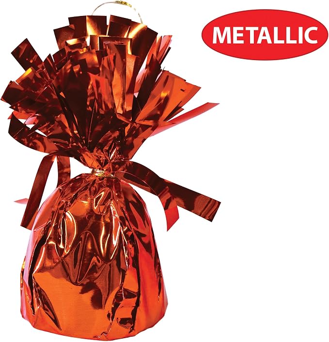 Beistle Orange Metallic Balloon Weights, 12 Pack, 6-Ounce Balloon Anchors | - Image 3