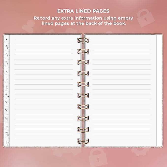 Clever Fox Password Book Spiral – Mini Internet Address & Password Organizer - Image 6
