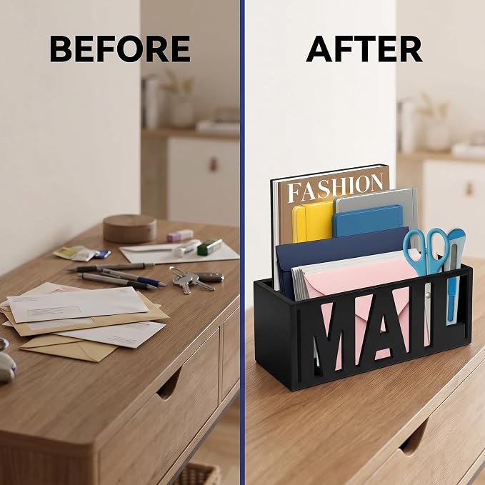 Mail Organizer Countertop, Desk or Wall Mail Holder - Image 7