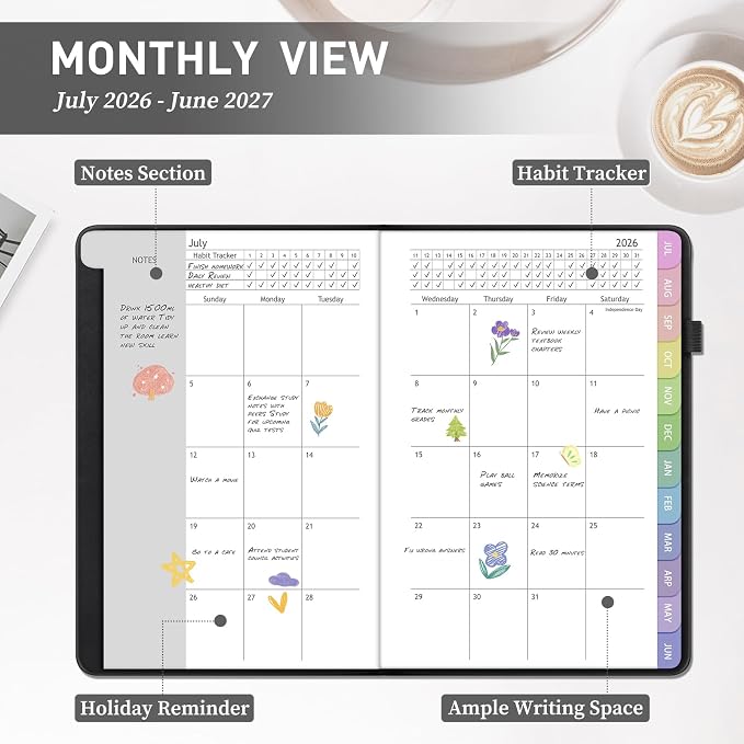Academic Planner 2026-2027, Weekly and Monthly Academic Year Calendar Planner - Image 3