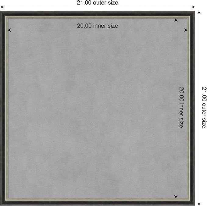 Amanti Art Black Framed Magnetic Board 21x21 Medium Vision Board - Image 4