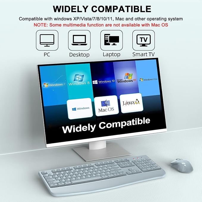Wireless Keyboard and Mouse Combo, ULSOU 2.4G Full-Sized Ergonomic Computer - Image 7