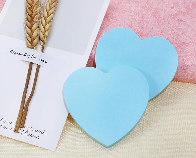 Mini Skater 2 Pack Kraft Paper Sticky Notes Heart Shaped Self-Stick Blank Book - Image 3