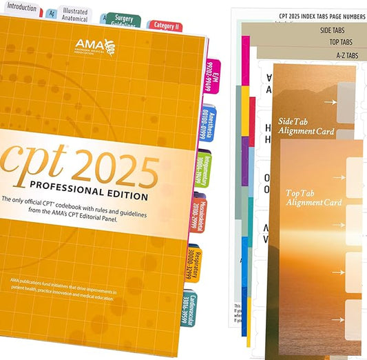 Index Tabs for CPT 2025 Professional Edition, Laminated and Color Coded CPT 2025 Code Book Tabs with Easy Installation and Aesthetic Design.-DeskLoop Office