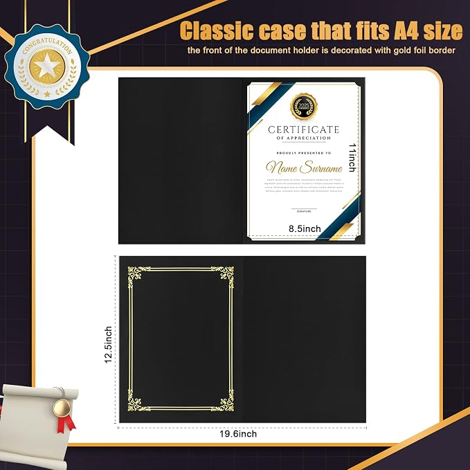 Sherr 100 Pcs Black Certificate Holders - Image 2