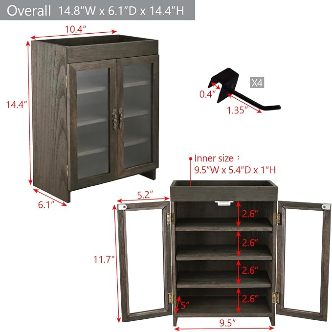 Ikee Design Small Wooden Countertop Storage Cabinet - Image 3